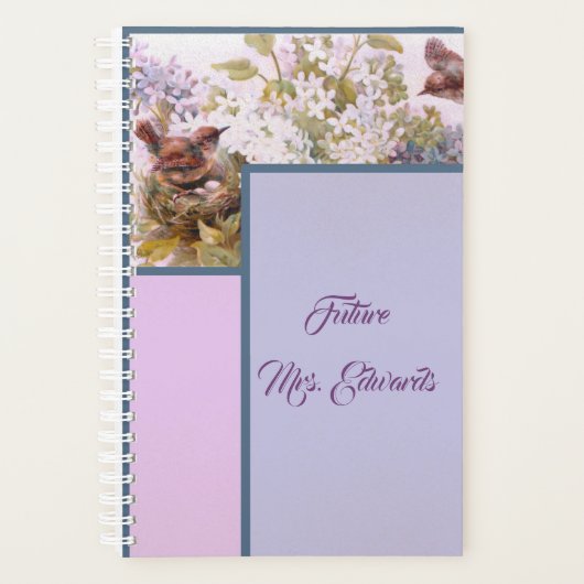 Lavendel und Pink Floral Daily Planer (Vorderseite)