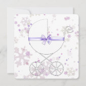 Lavendel und Pink Snowflake Babydusche Einladung (Vorderseite)