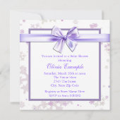 Lavendel und Pink Snowflake Babydusche Einladung (Rückseite)