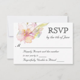 Lavendel und Pink Watercolor Floral Wedding RSVP Karte