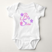 Lavendel und rosa Big Sister Baby Strampler (Vorderseite)
