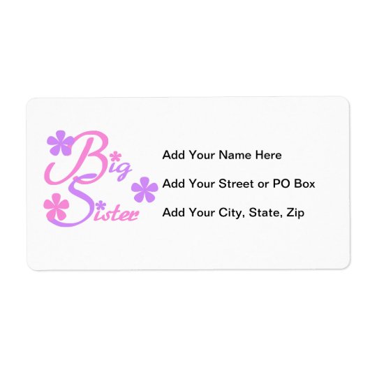 Lavendel und rosa Big Sister Geschenke (Vorne)