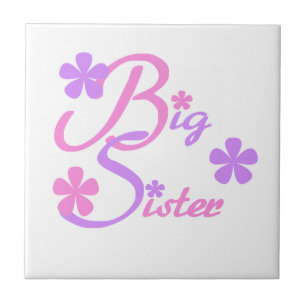 Lavendel und rosa Big Sister Geschenke Fliese