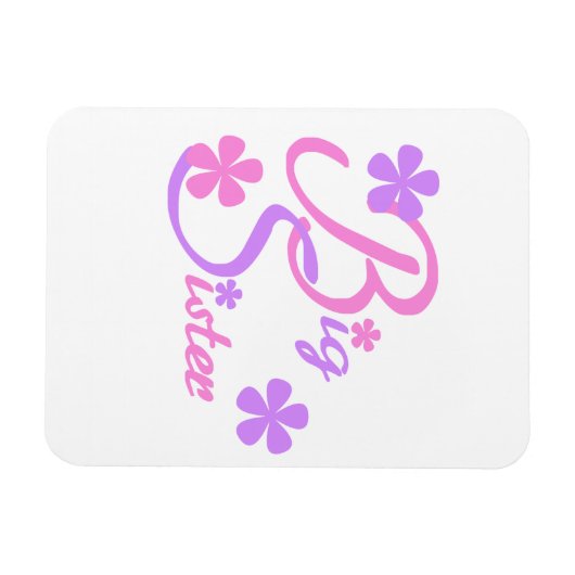 Lavendel und rosa Big Sister Geschenke Magnet (Horizontal)