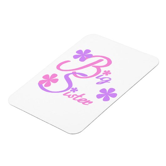 Lavendel und rosa Big Sister Geschenke Magnet (Linke Seite)