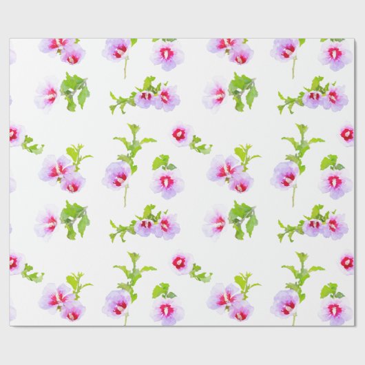 Lavendel und rosa Blume Geschenkpapier (Flach)