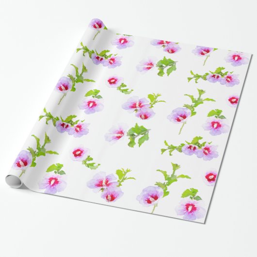Lavendel und rosa Blume Geschenkpapier (Ungerollt)
