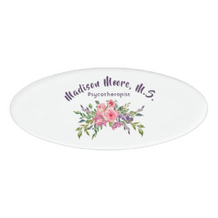 Lavendel und rosa Blumenstrauß Namenschild