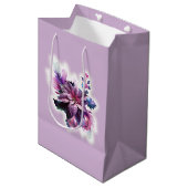 Lavendel und rosa Poinsettia Mittlere Geschenktüte (Vorderseite Schrägansicht)