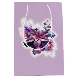 Lavendel und rosa Poinsettia Mittlere Geschenktüte