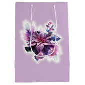 Lavendel und rosa Poinsettia Mittlere Geschenktüte (Rückseite)