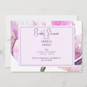 Lavendel und rosa Wasserfarben Einladung (Vorderseite)