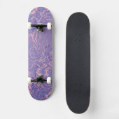 Lavendel und rosa Wirbel Skateboard (Vorderseite)