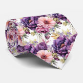 Lavendel und rosafarbene Blüte Krawatte (Gerollt)