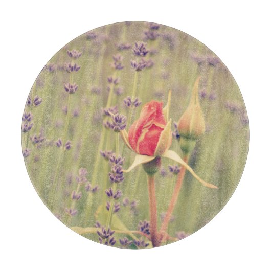 Lavendel und Rose Blume Schneidebrett (Vorderseite)