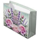 Lavendel und Rose Garden Geschenktasche Große Geschenktüte (Vorderseite Schrägansicht)