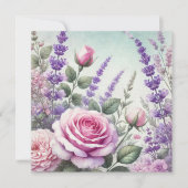 Lavendel und Rose Garden Postkarte (Vorderseite)