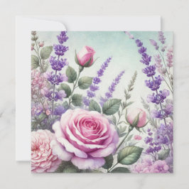 Lavendel und Rose Garden Postkarte