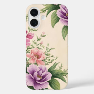 Lavendel und Rose Garten Blumendruck iPhone 16 Hülle