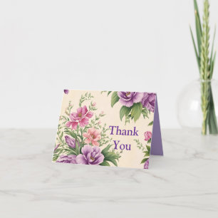 Lavendel und Rose Garten Blumendruck Dankeskarte