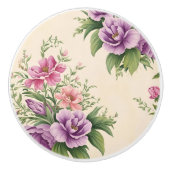 Lavendel und Rose Garten Blumendruck Keramikknauf (Vorderseite)