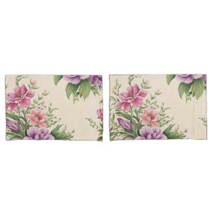 Lavendel und Rose Garten Blumendruck Kissenbezug