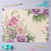 Lavendel und Rose Garten Blumendruck Seidenpapier (Basteln)