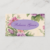 Lavendel und Rose Garten Blumendruck Visitenkarte (Vorderseite)
