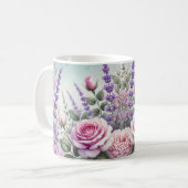 Lavendel und Rose Gartenanlage Tasse (Vorderseite Links)