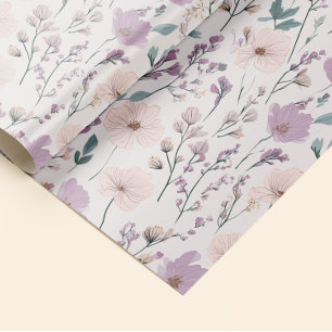Lavendel- und Rosé-Wiese Geschenkpapier
