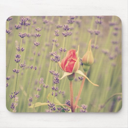 Lavendel- und Rosenblumen Mousepad (Vorne)