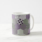 Lavendel und Sage Patchwork Kaffeemaschine Tasse (VorderseiteRechts)