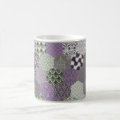 Lavendel und Sage Patchwork Kaffeemaschine Tasse (Mittel)