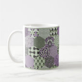 Lavendel und Sage Patchwork Kaffeemaschine Tasse (Links)