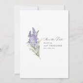 Lavendel- und Salbeigrüne Florale Wasserfarben-Hoc Save The Date (Rückseite)