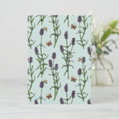 Lavendel und Schmetterlinge auf Meerglas (Stehend Vorderseite)