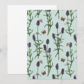 Lavendel und Schmetterlinge auf Meerglas (Vorne/Hinten)