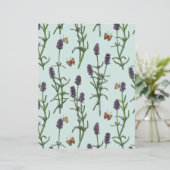 Lavendel und Schmetterlinge auf Meerglas (Stehend Vorderseite)