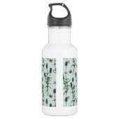 Lavendel und Schmetterlinge auf Meerglas Edelstahlflasche (Rückseite)