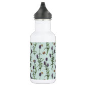 Lavendel und Schmetterlinge auf Meerglas Edelstahlflasche (Rechts)
