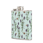 Lavendel und Schmetterlinge auf Meerglas Flachmann (Links)