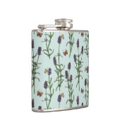 Lavendel und Schmetterlinge auf Meerglas Flachmann (Rechts)