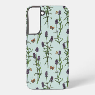 Lavendel und Schmetterlinge auf Meerglas Samsung Galaxy Hülle
