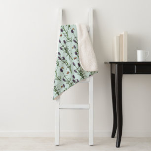 Lavendel und Schmetterlinge auf Meerglas Sherpadecke
