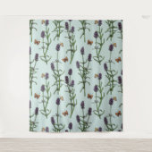 Lavendel und Schmetterlinge auf Meerglas Wandteppich (Vorderseite)