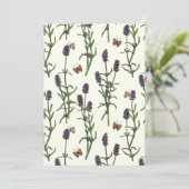 Lavendel und Schmetterlinge auf weiß (Stehend Vorderseite)