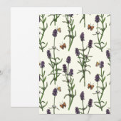 Lavendel und Schmetterlinge auf weiß (Vorne/Hinten)