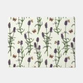 Lavendel und Schmetterlinge auf weiß Fußmatte (Vorderseite)