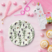 Lavendel und Schmetterlinge auf weiß Pappteller (Party)
