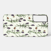 Lavendel und Schmetterlinge auf weiß Samsung Galaxy Hülle (Rückseite (Horizontal))
